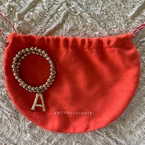 LETTER A - Anthropologie Gold Bracelet